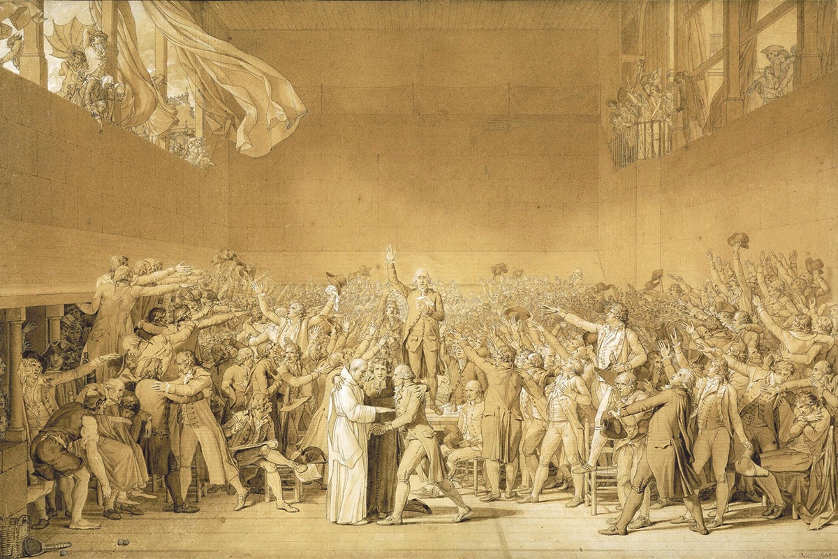Die Vertreter des Dritten Standes in Frankreich versprachen mit dem Ballhausschwur am 20. Juni 1789, Frankreich eine Verfassung zu geben