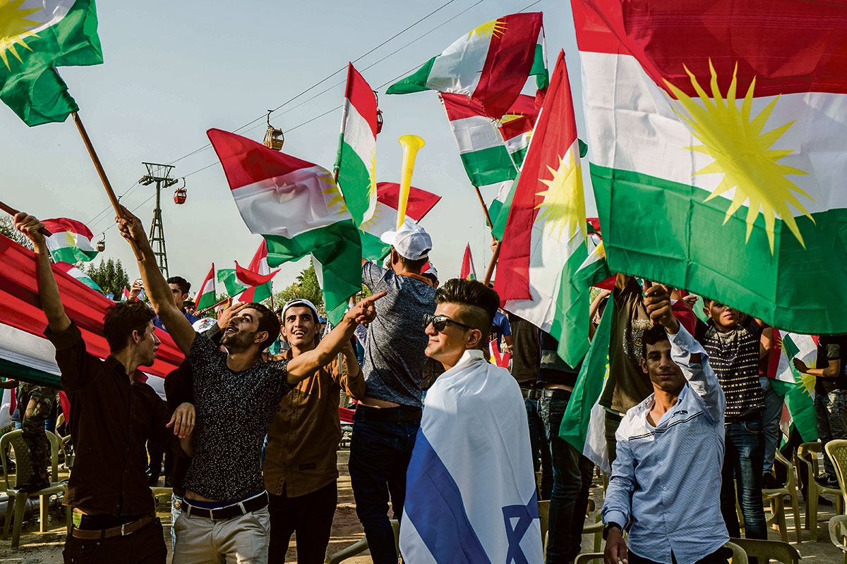 Kurden bei einer Kundgebung für das Referendum für die Unabhängigkeit vom irakischen Zentralstaat
