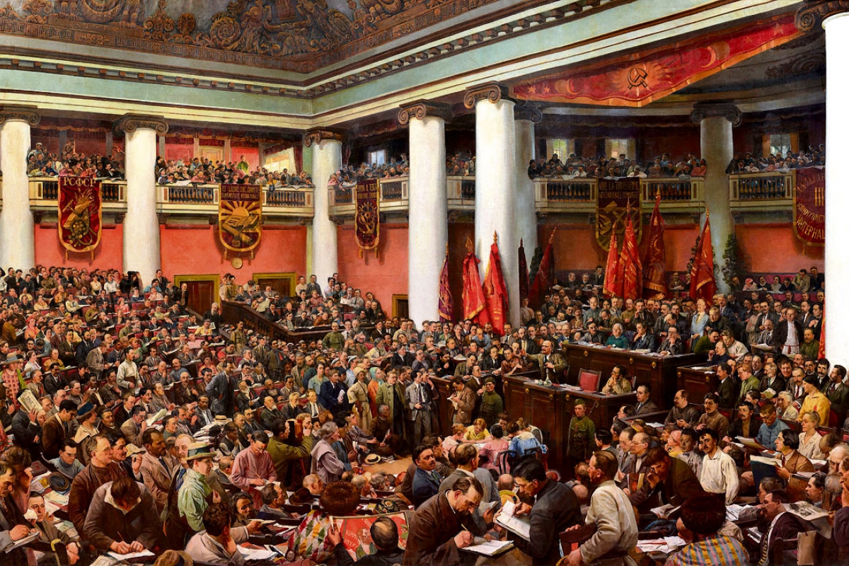 Gemälde von Isaak Brodskij zeigt Rede von Lenin