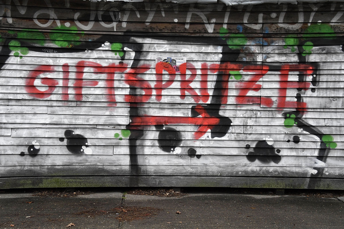 Graffito "Giftspritze"