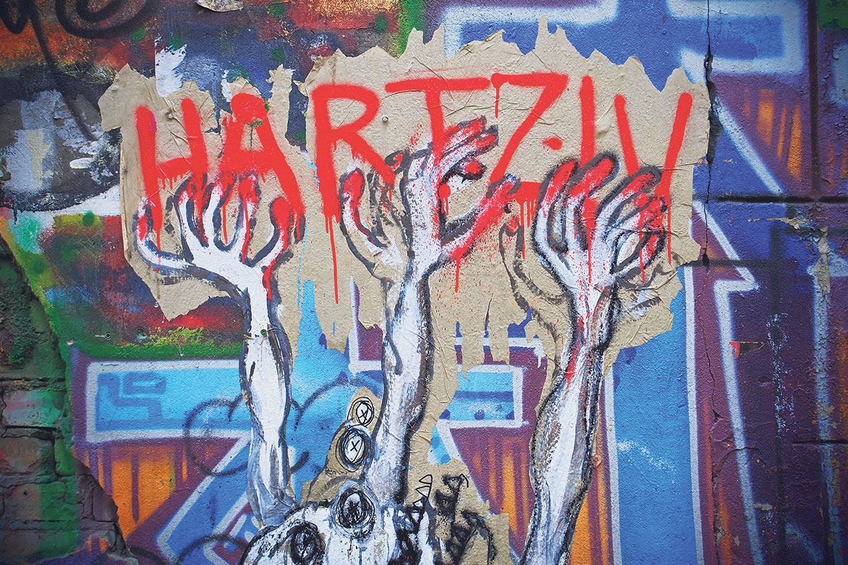 Graffito Hartz-IV-Empfänger