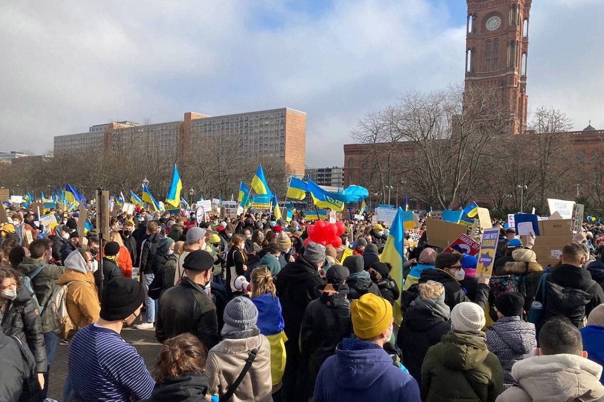 Demonstration in Berlin gegen den Krieg in der Ukraine