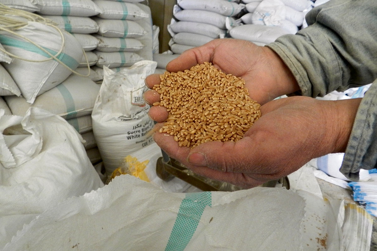 Aus der Ukraine importierter Weizen in Hasbaya im Libanon