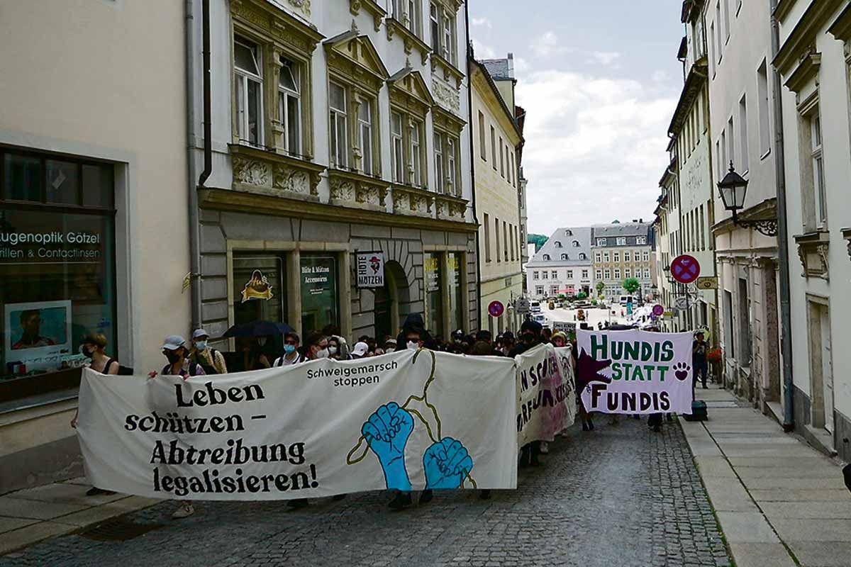 Der Gegenprotest am Samstag in Annaberg-Buchholz