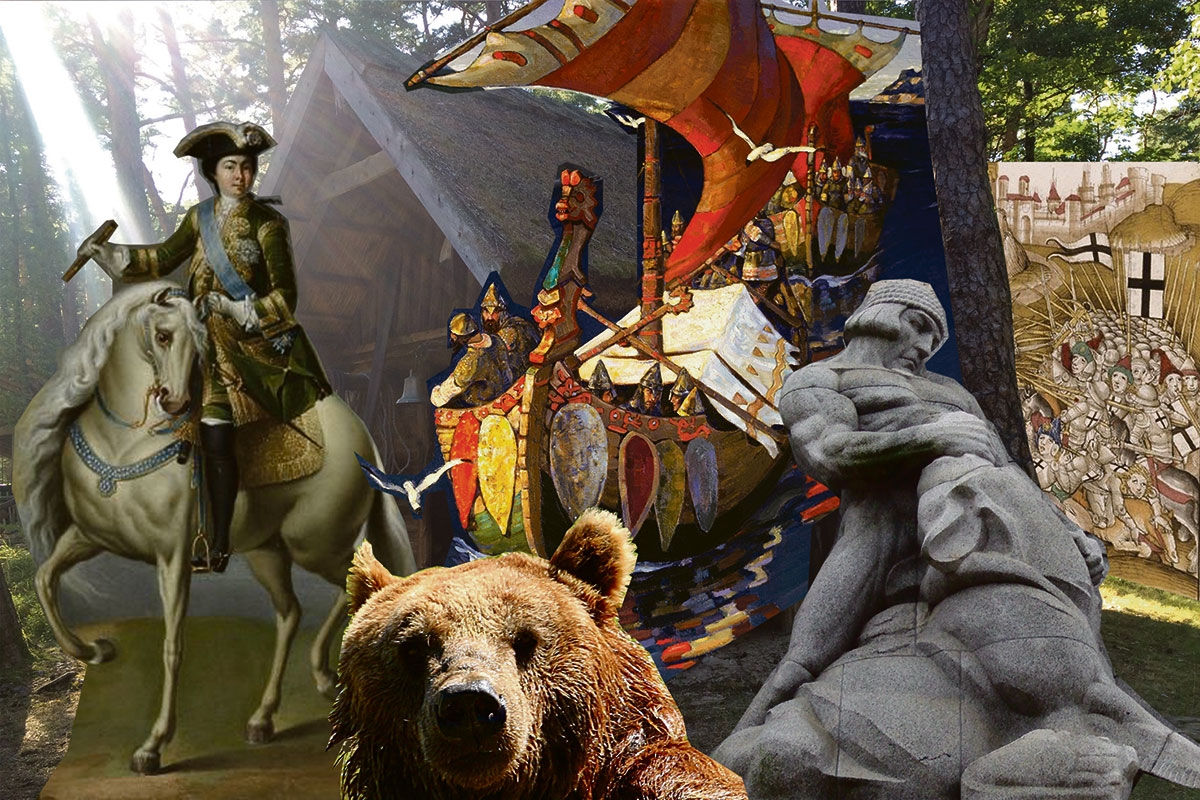 Collage zur lettischen Geschichte