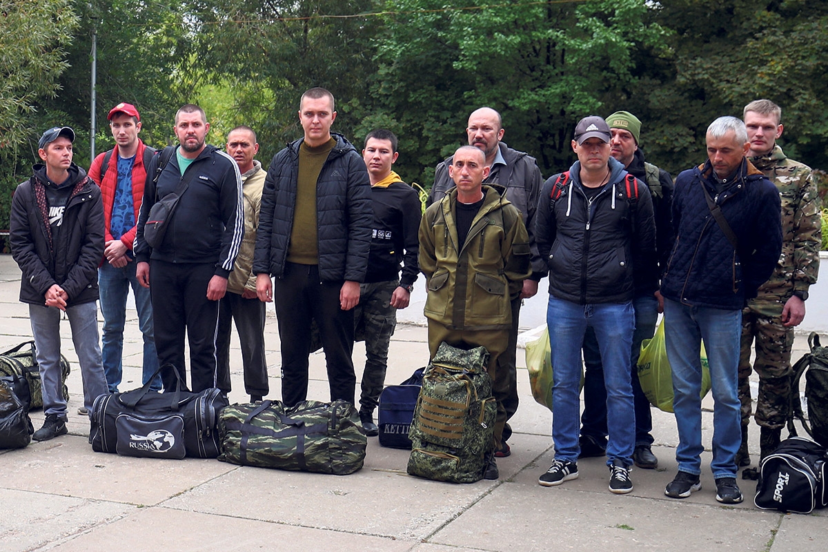 Reservisten in der Stadt Wolschski