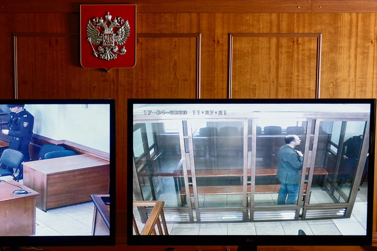 Wladimir Kara-Mursa am Tag seiner Verurteilung im Moskauer Gericht, 17. April