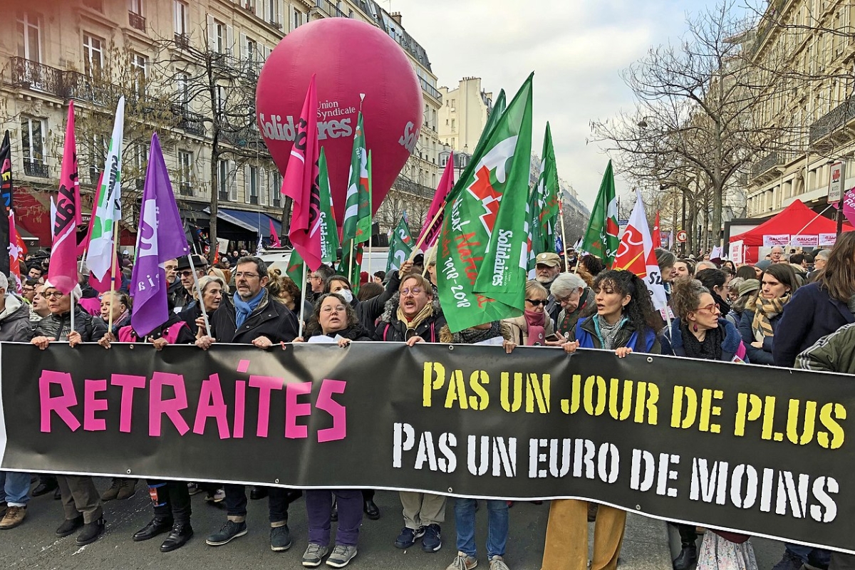Demonstration gegen die Rentenreform am 11. Februar in Paris