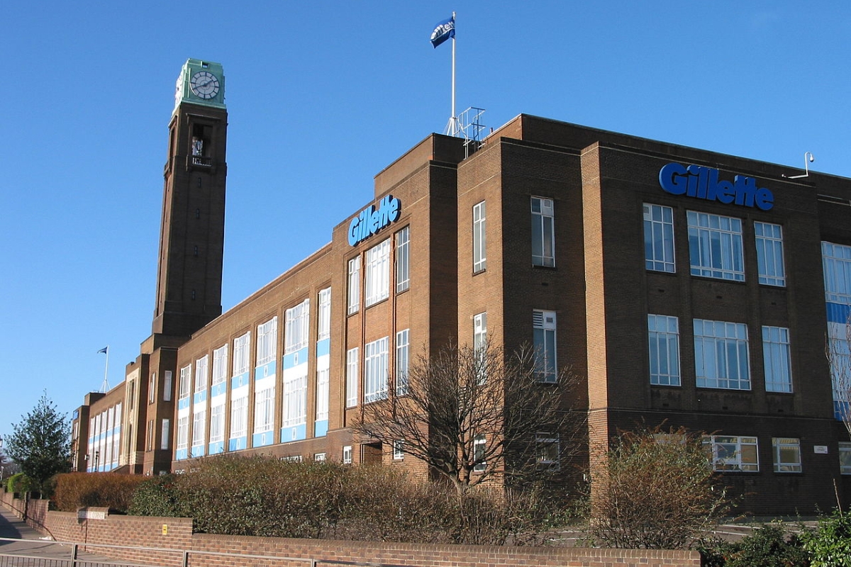 Uhrenturm der ehemaligen Gilette-Fabrik in London
