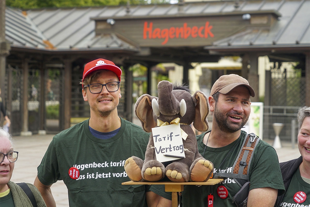 Die Angestellten des Tierparks Hagenbeck in Hamburg streiken