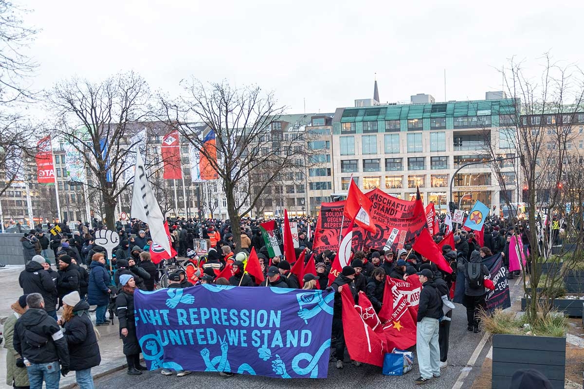Demonstration zum Rondenbarg-Prozess gegen G20-Aktivisten, Hamburg, 20.01.2024