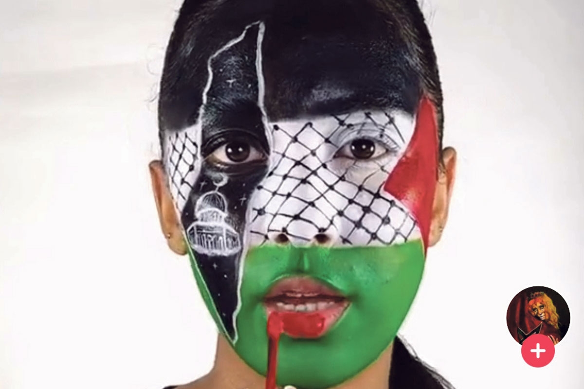 Schminken für Palästina. Eine marokkanische Tiktokerin verbreitet Lügen über Israel