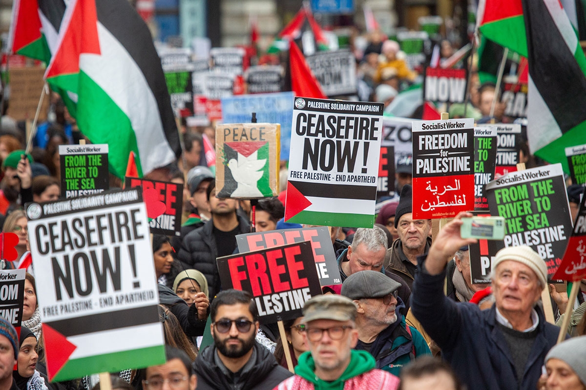 »Gut geöltes Abstraktionsvermögen«. Palästina-Demonstration in London, 3. Februar
