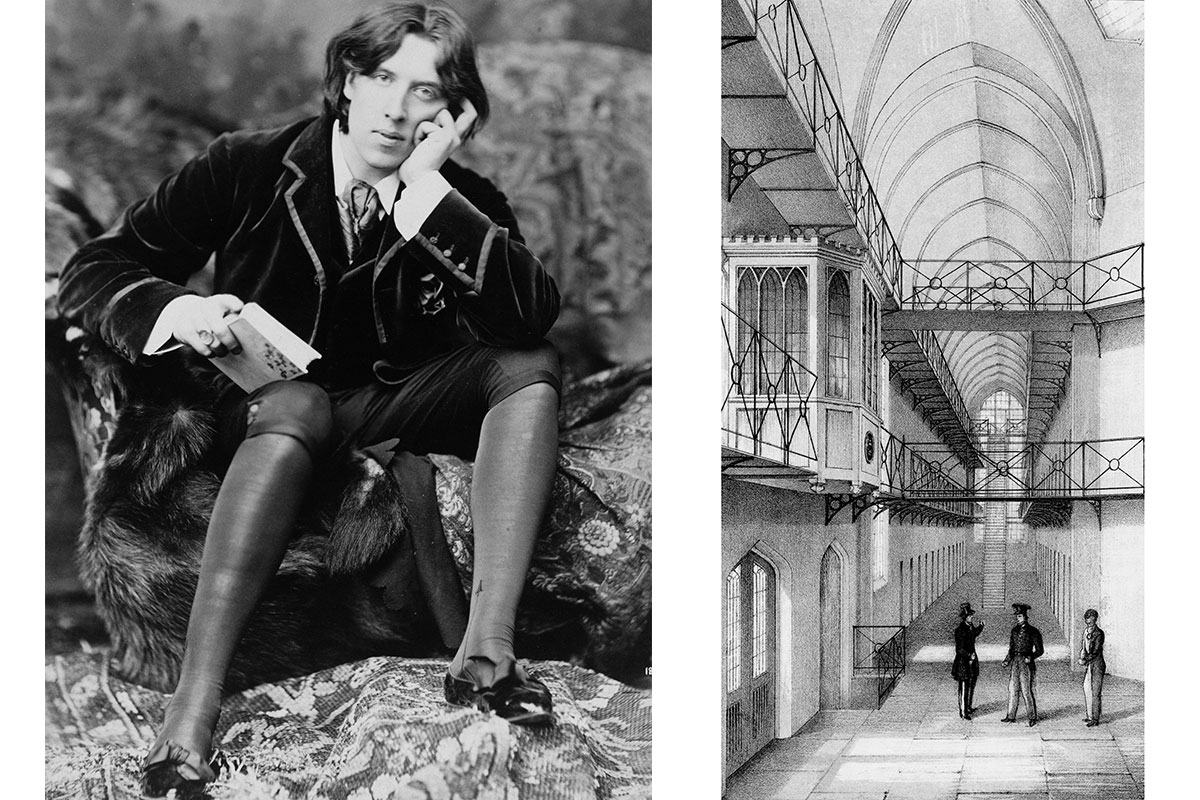 Oscar Wilde, 1882Oscar Wilde, 1882; Lithographie des Gefängnisses von Reading zu der Zeit, als Wilde »De Profundis« schrieb; Lithographie des Gefängnisses von Reading zu der Zeit, als Wilde »De   Profundis« schrieb