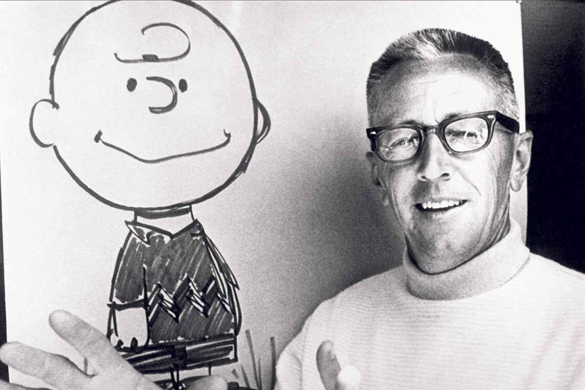 Charles M. Schulz mit Charlie Brown