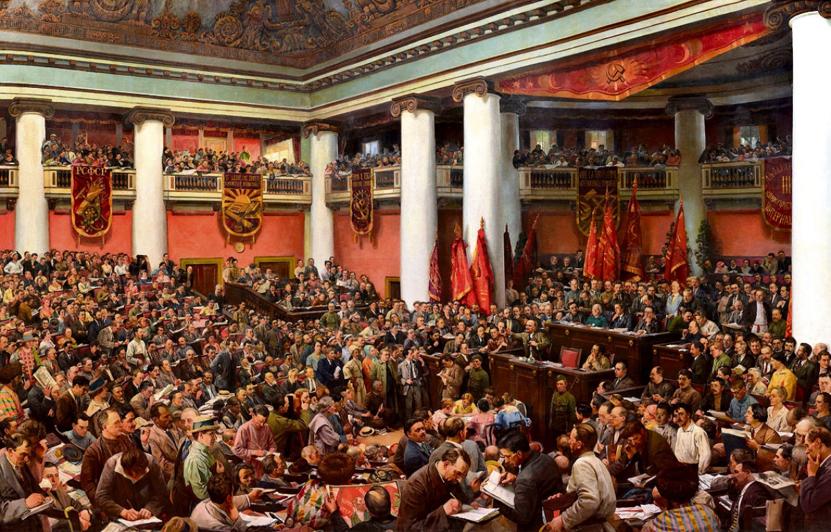 Gemälde von Isaak Brodskij zeigt Rede von Lenin