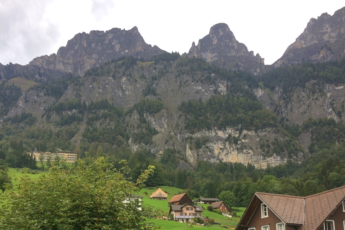 Ausblick aus der Unterkunft in der Schweiz