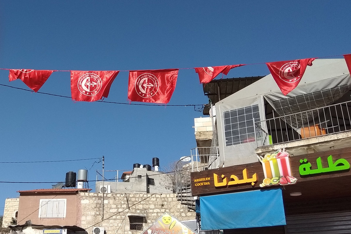 Flaggen der PFLP in Ni'lin