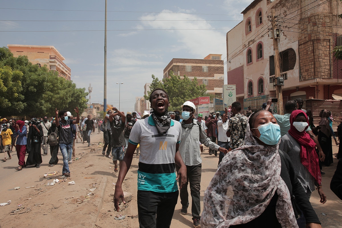  Protestdemonstration in der sudanesischen Hauptstadt Khartoum