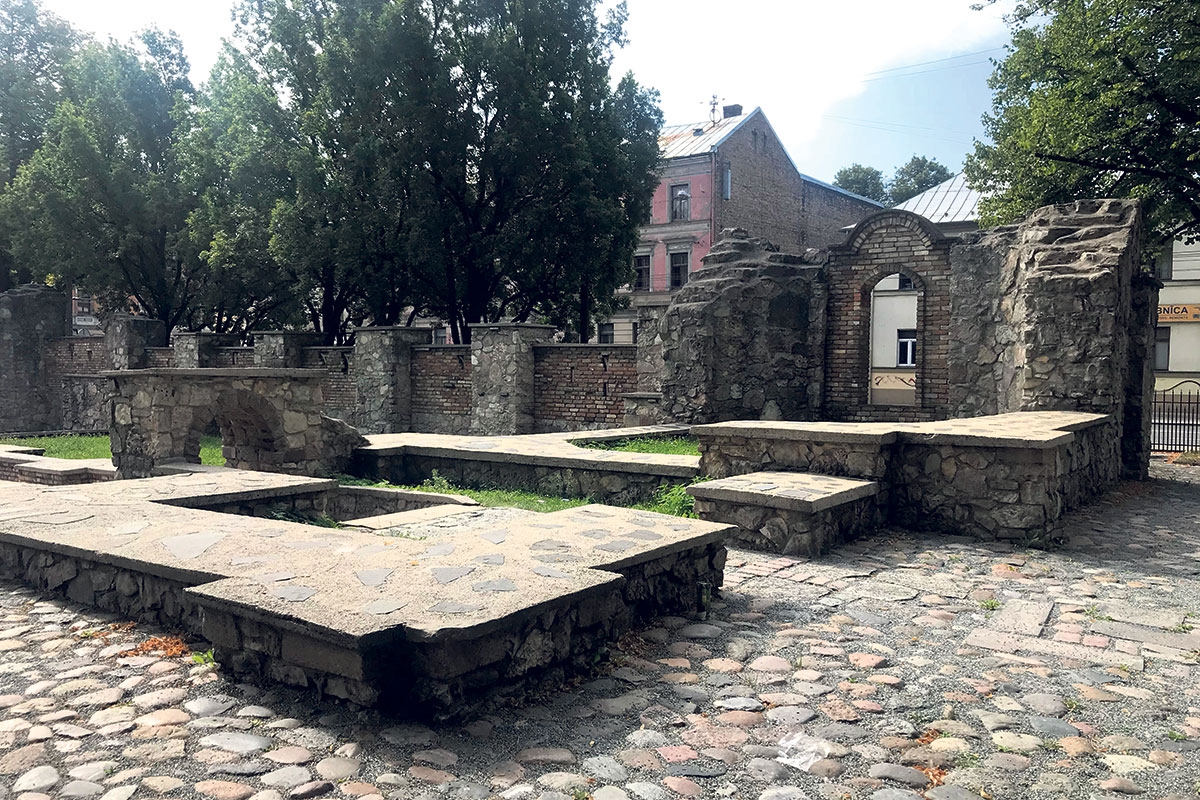 Die Überreste der Großen Synagoge in Riga