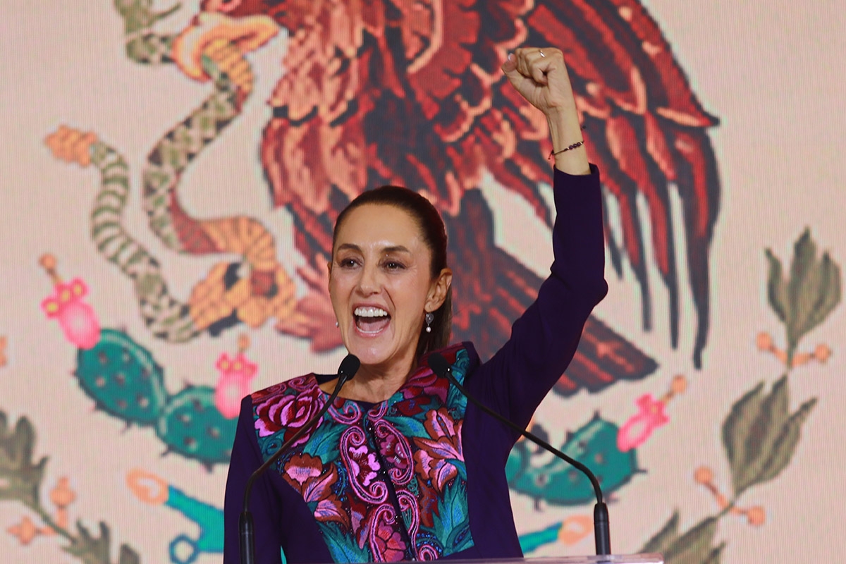 Klare Siegerin. Claudia Sheinbaum während einer Pressekonferenz in Mexiko-Stadt, nachdem das vorläufige Wahlergebnis verkündet wurde, 3. Juni