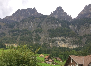 Ausblick aus der Unterkunft in der Schweiz