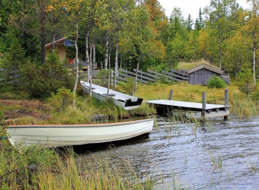 Boote am See in Norwegen