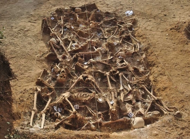 Massengrab bei Estépar in der Provinz Burgos, ausgegraben im Juli/August 2014. Die 26 Opfer des Jahres 1936 wurden als Republikaner identifiziert