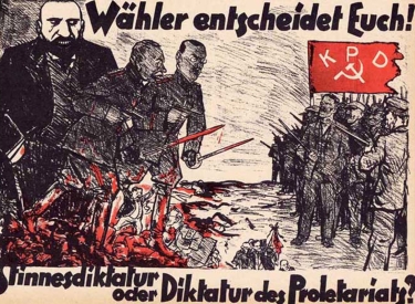 Wähler entscheidet Euch - DKP, MLPD oder doch die KP? Plakat der KPD zur Reichstagswahl vom 6. Juni 1920