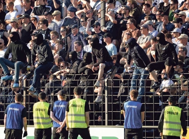 Fanblock des SV Babelsberg 03 beim Spiel gegen Energie Cottbus 2018 in Potsdam