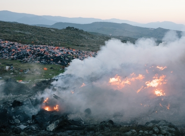 Brennende Rettungswesten auf Lesbos