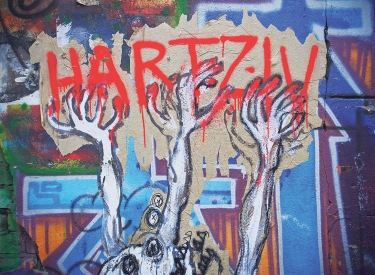 Graffito Hartz-IV-Empfänger