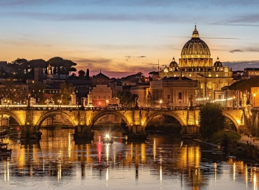 Romantischer Blick auf den Vatikan in Rom