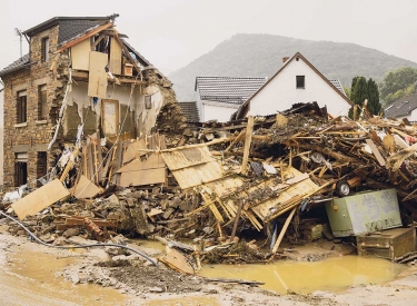 Ein zerstörtes Haus in Altenahr
