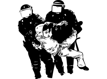 Illustration einer Festnahme