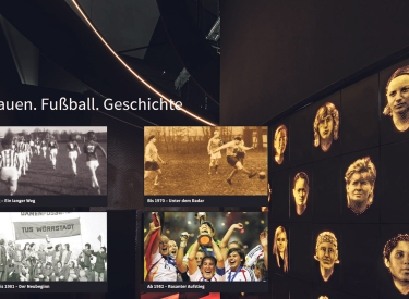 Screenshot der Online-Ausstellung »Frauen. Fußball. Geschichte« des Deutschen Fußballmuseums