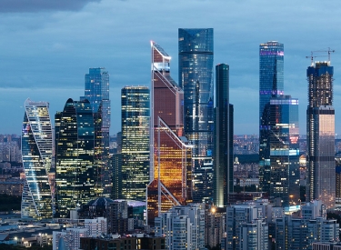 Hochhäuser der Moskauer Innenstadt