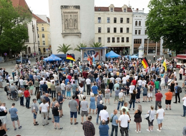 Wahlkampfveranstaltung für die sächsischen Kommunalwahlen