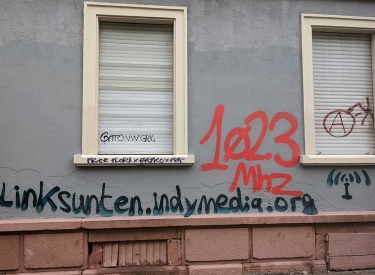 Indymedia-Grafitto