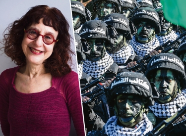 Susie Linfield; Hamas in Tarnkleidung, mit Kufiya und »Qassam-Brigaden«