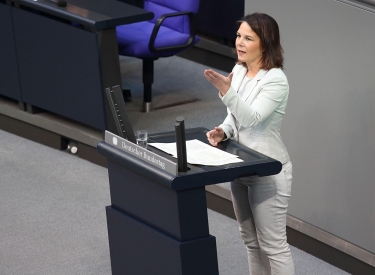 Bundesaußenministerin Annalena Baerbock (Grüne) bei der Bundestagsdebatte am 19. Januar 2023