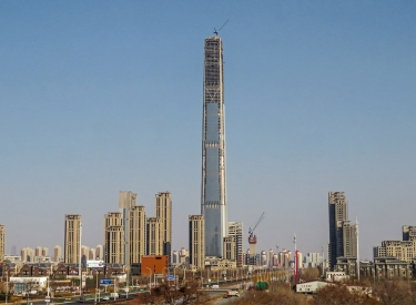Fehlinvestition monumentalen Ausmaßes. Der Wolkenkratzer Goldin Finance 117 in Tianjin wurde nie fertiggestellt