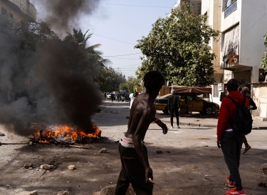 Proteste gegen die Entscheidung von Präsident Micky Sall, die Wahl im Senegal zu verschieben. Dakar, 9. Februar